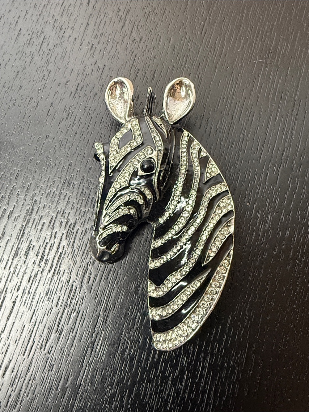 Statement Zebra Rhinestone Brooch Pin - Picture 3 of 5